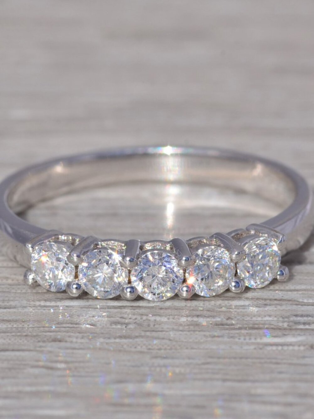 Diamond Five-Stone Band in 18K White Gold